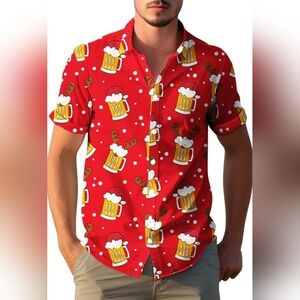 2pack Festive Beer Mug Red Men's Shirt